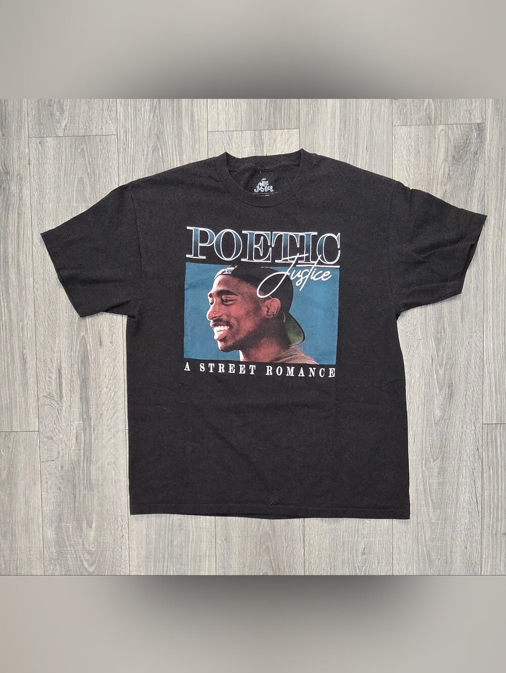 Tupac Poetic Justice A Street Romance Graphic Tee Men’s XL Black 2Pac Hip Hop.